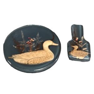 Cottagecore lucite Loons trivet & spoon rest
